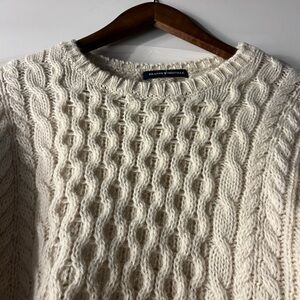 Brandy Melville Off-White Cable Knit Sweater Wool